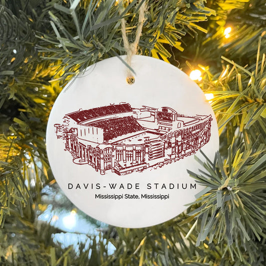 Davis Wade Stadium - Mississippi State Bulldogs football,College Football Ceramic Christmas Ornament