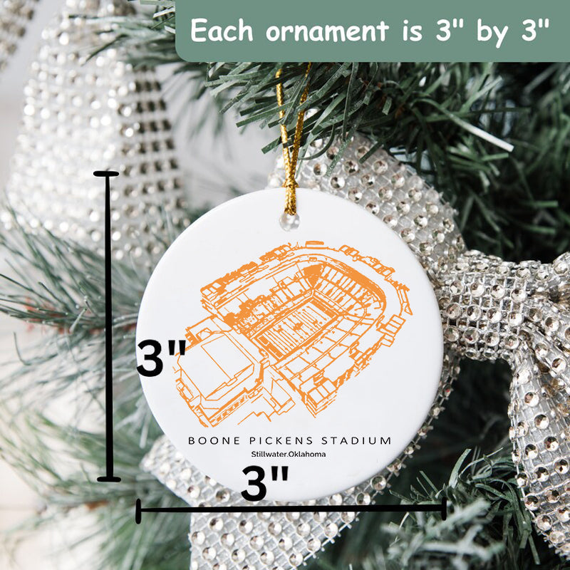 Boone Pickens Stadium - Oklahoma State Cowboys football,College Football Ceramic Christmas Ornament