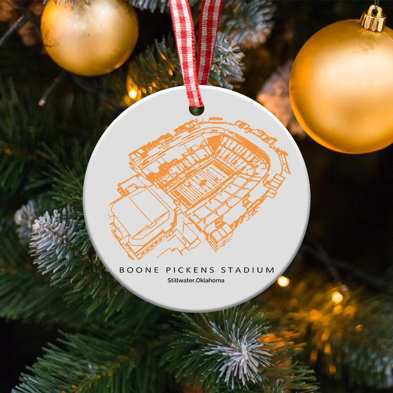 Boone Pickens Stadium - Oklahoma State Cowboys football,College Football Ceramic Christmas Ornament