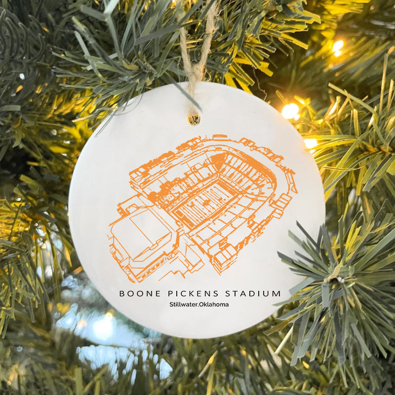 Boone Pickens Stadium - Oklahoma State Cowboys football,College Football Ceramic Christmas Ornament
