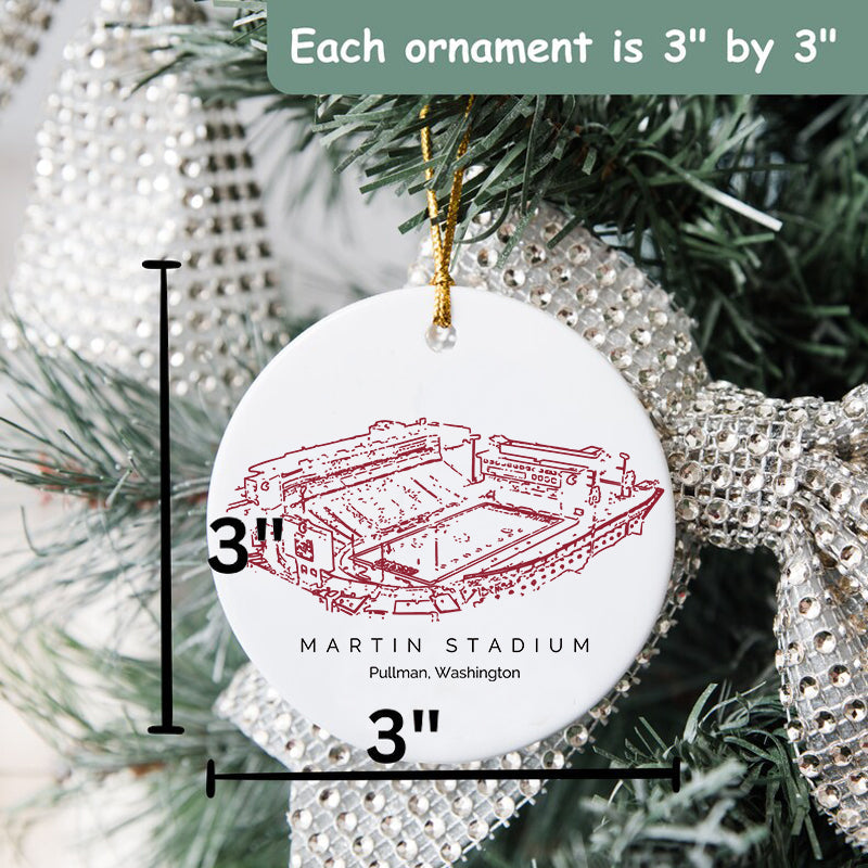 Martin Stadium - Washington State Cougars football,College Football Ceramic Christmas Ornament