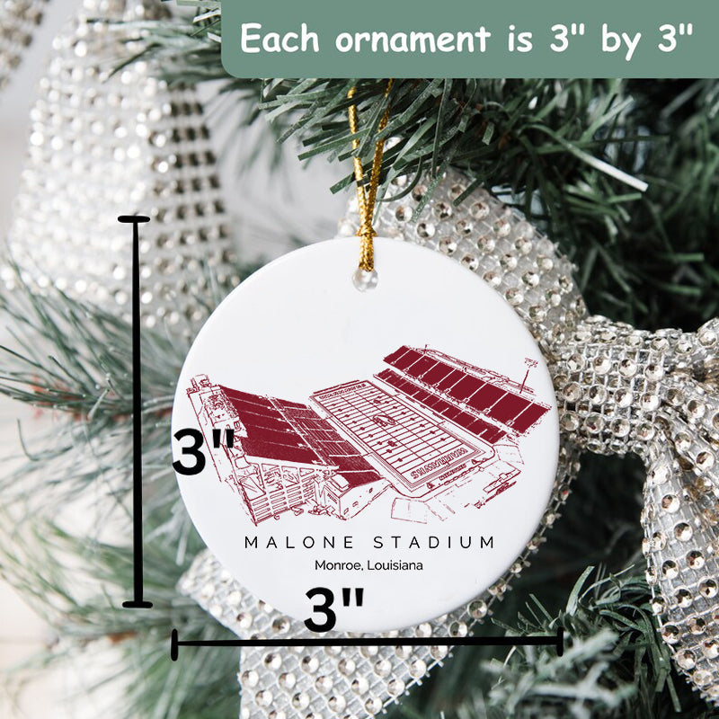 Malone Stadium - Louisiana–Monroe Warhawks football,College Football Ceramic Christmas Ornament