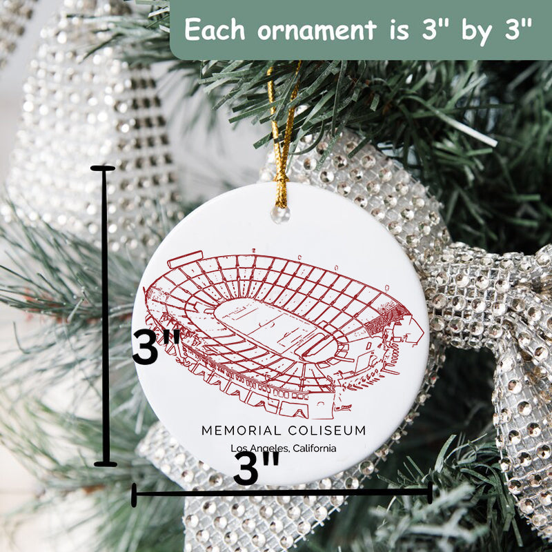 Los Angeles Memorial Coliseum - USC Trojans football,College Football Ceramic Christmas Ornament