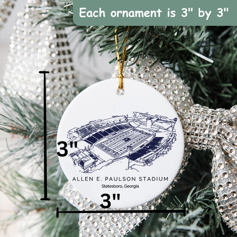 Allen E. Paulson Stadium - Georgia Southern Eagles football,College Football Ceramic Christmas Ornament