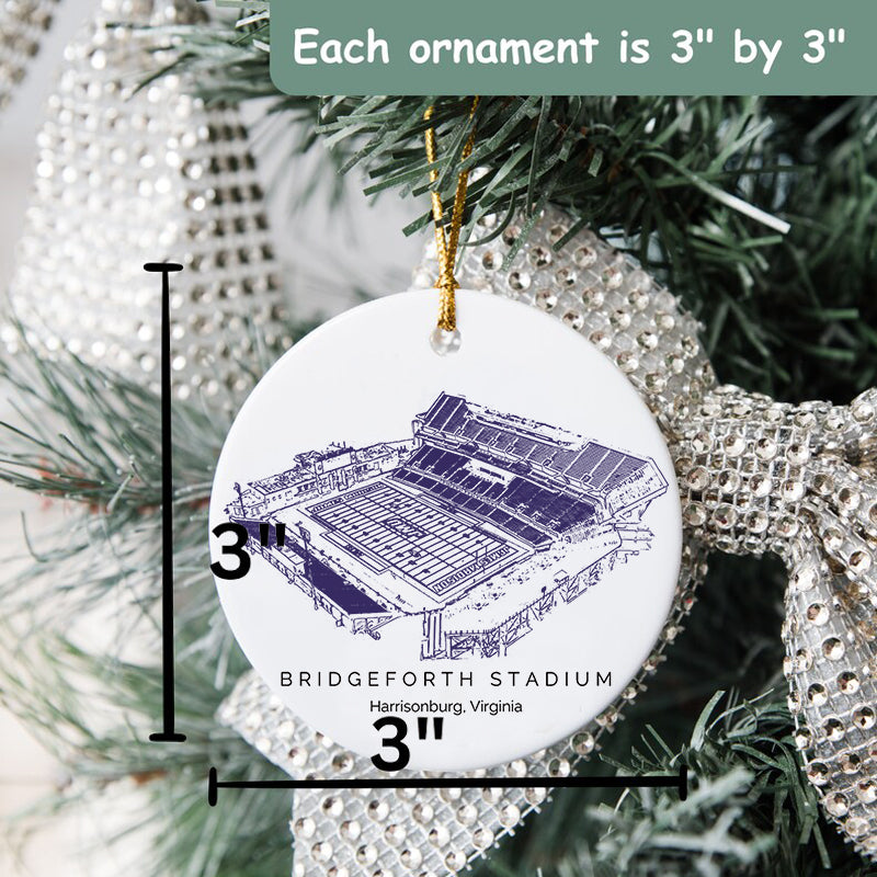 Bridgeforth Stadium - James Madison Dukes football,College Football Ceramic Christmas Ornament