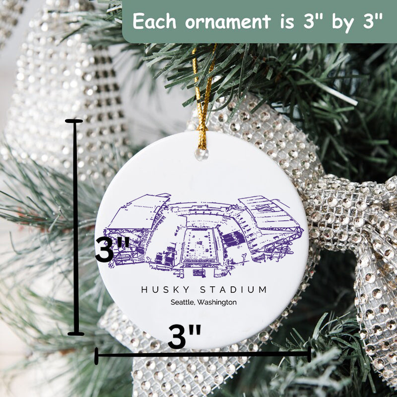 Husky Stadium - Washington Huskies football,College Football Ceramic Christmas Ornament