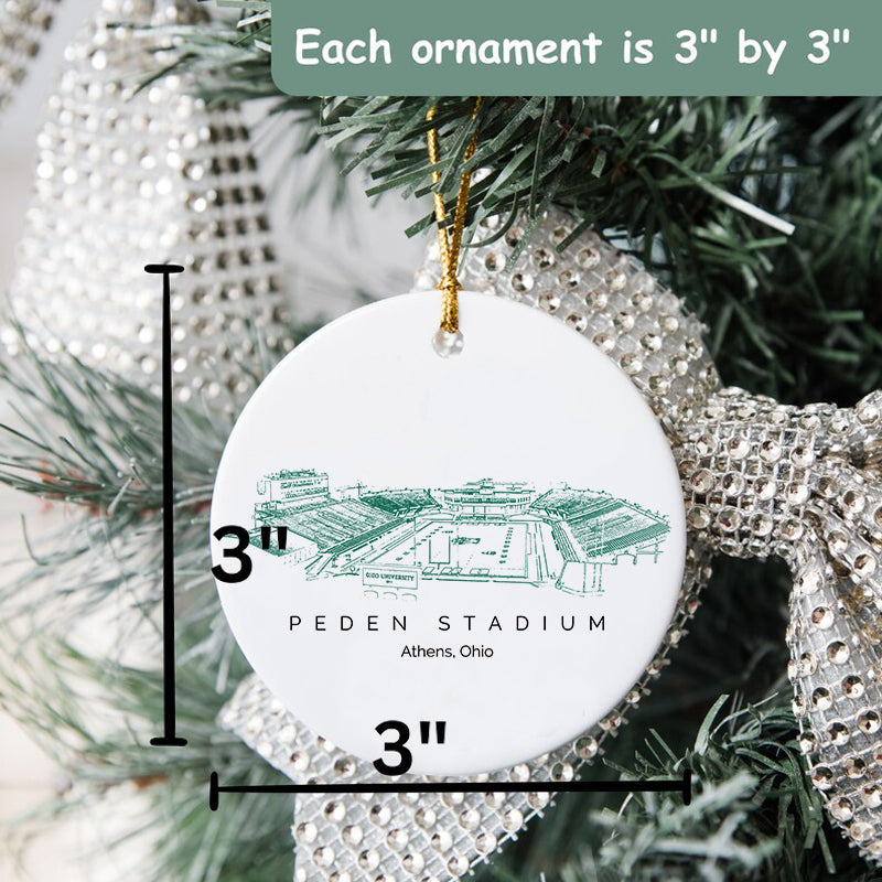 Peden Stadium - Ohio Bobcats football,College Football Ceramic Christmas Ornament