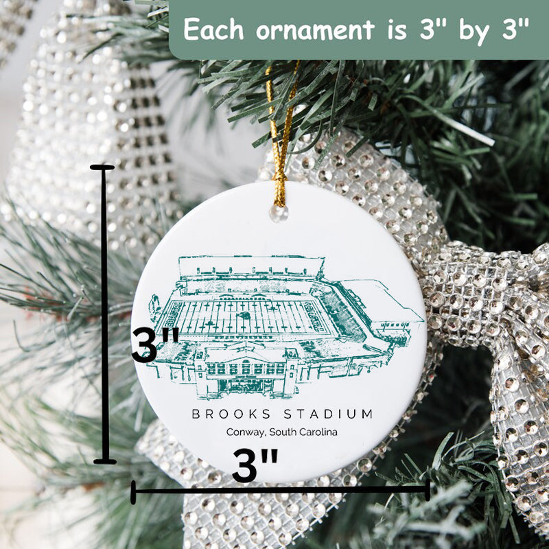 Brooks Stadium - Coastal Carolina Chanticleers football,College Football Ceramic Christmas Ornament
