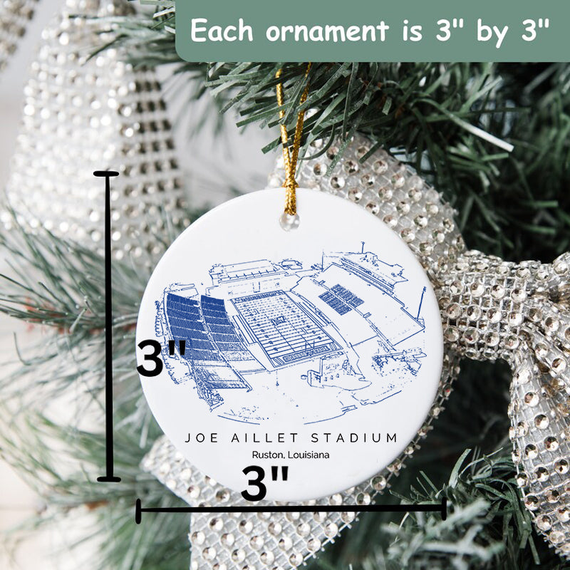 Joe Aillet Stadium - Louisiana Tech Bulldogs football,College Football Ceramic Christmas Ornament