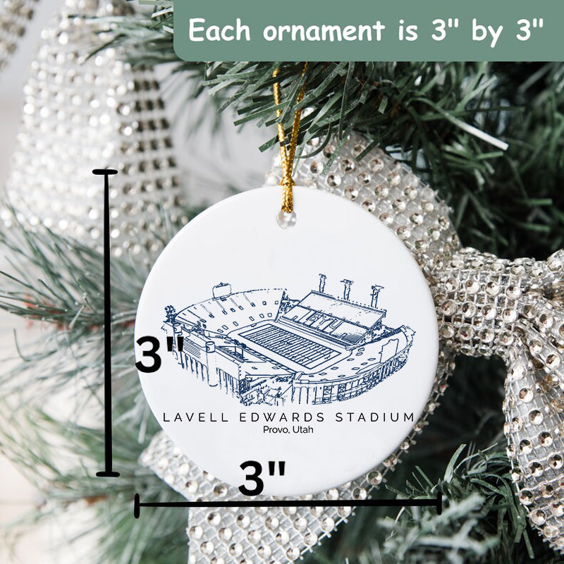 LaVell Edwards Stadium - BYU Cougars football,College Football Ceramic Christmas Ornament