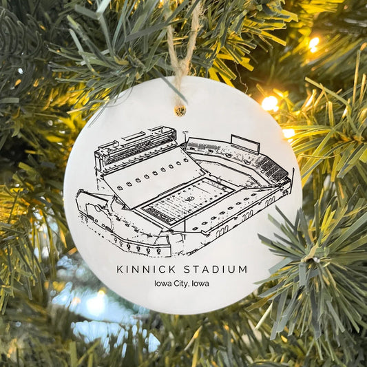 Kinnick Stadium - Iowa Hawkeyes football,College Football Ceramic Christmas Ornament