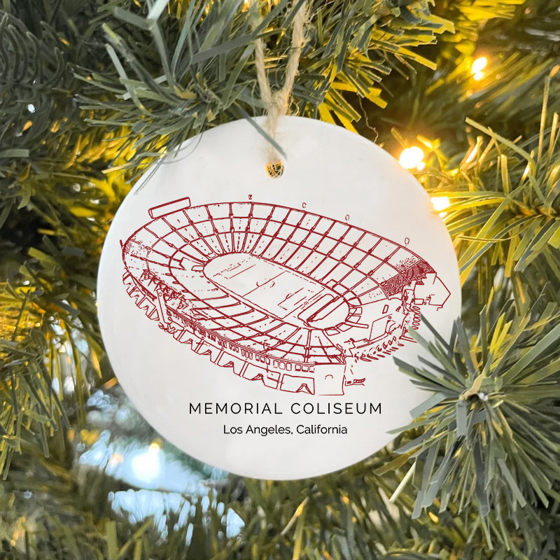 Los Angeles Memorial Coliseum - USC Trojans football,College Football Ceramic Christmas Ornament