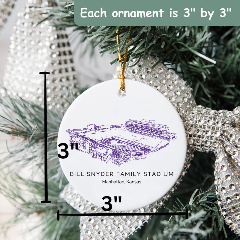 Bill Snyder Family Stadium - Kansas State Wildcats football, College Football Ceramic Christmas Ornament