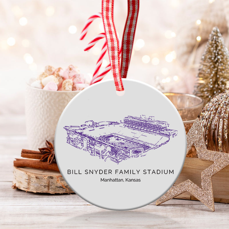 Bill Snyder Family Stadium - Kansas State Wildcats football, College Football Ceramic Christmas Ornament