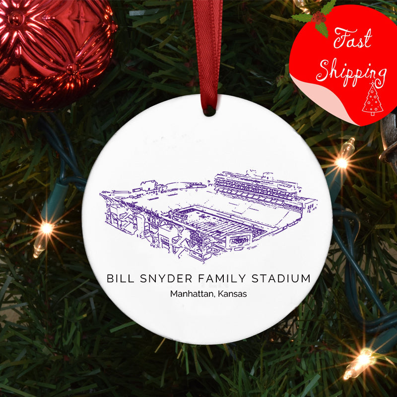Bill Snyder Family Stadium - Kansas State Wildcats football, College Football Ceramic Christmas Ornament
