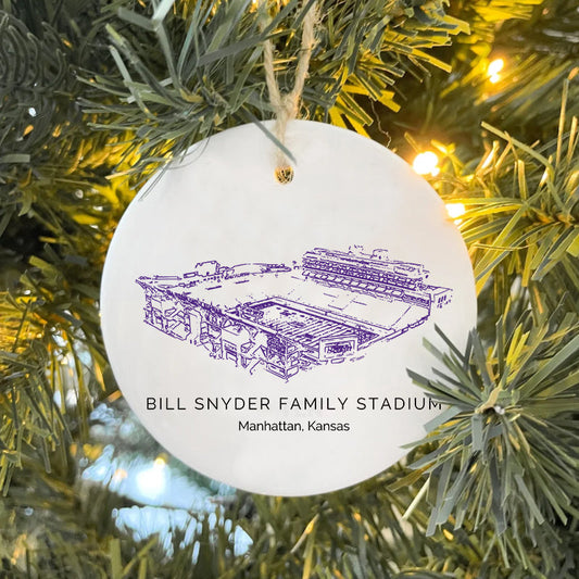 Bill Snyder Family Stadium - Kansas State Wildcats football, College Football Ceramic Christmas Ornament
