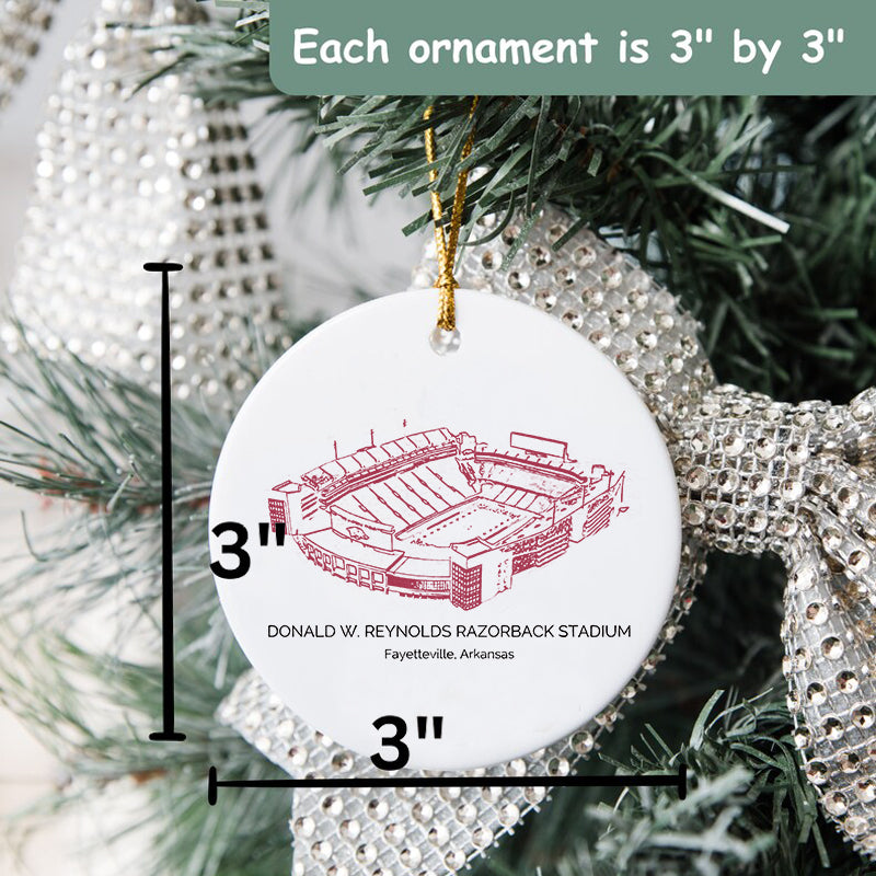 Donald W. Reynolds Razorback Stadium - Arkansas Razorbacks football,College Football Ceramic Christmas Ornament