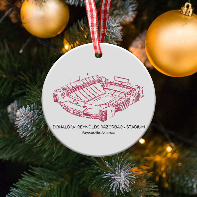 Donald W. Reynolds Razorback Stadium - Arkansas Razorbacks football,College Football Ceramic Christmas Ornament