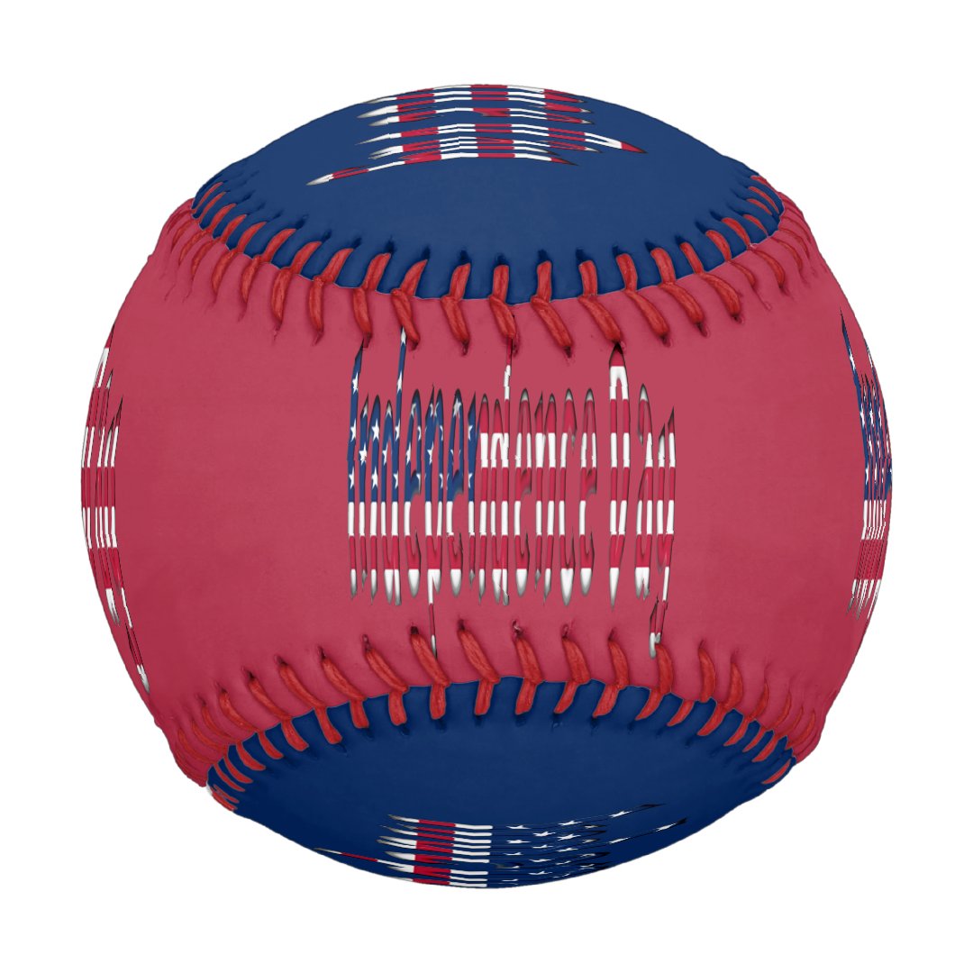Independence Day Stars and Stripes Typography USA Baseball