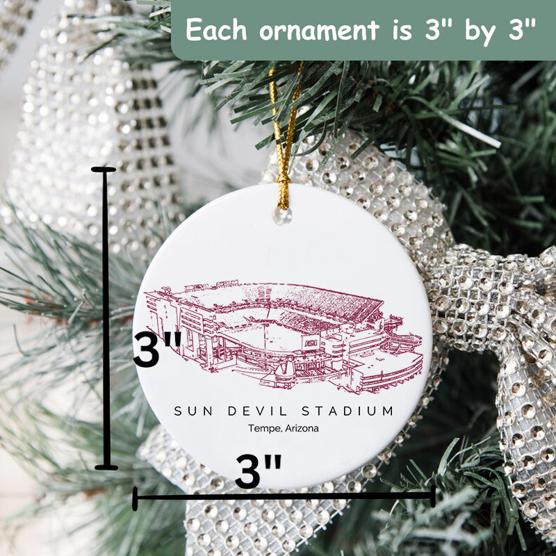 Mountain America Stadium - Arizona State Sun Devils football,College Football Ceramic Christmas Ornament