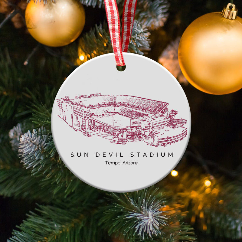 Mountain America Stadium - Arizona State Sun Devils football,College Football Ceramic Christmas Ornament