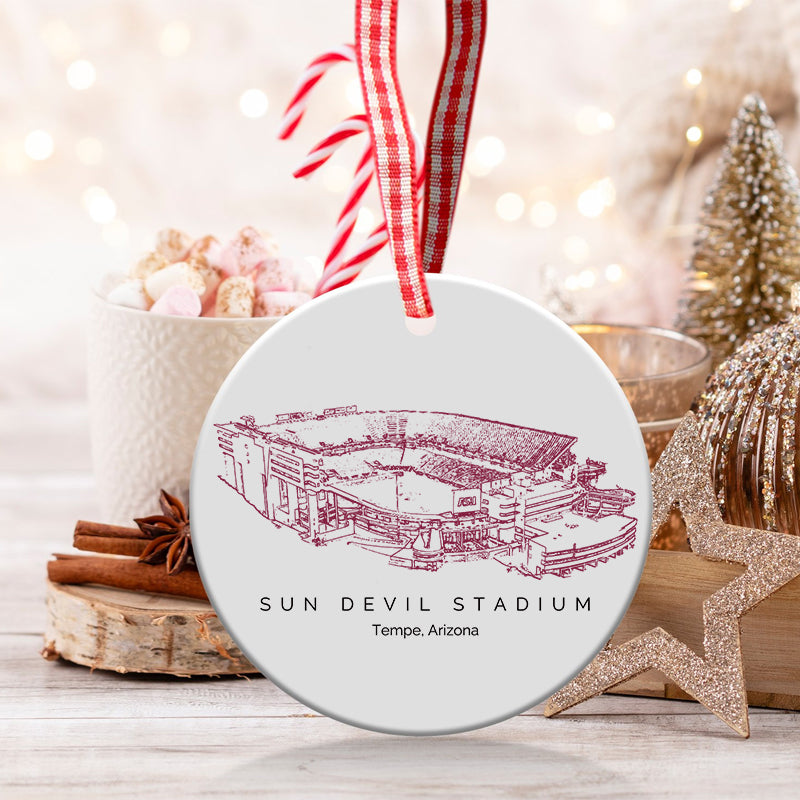 Mountain America Stadium - Arizona State Sun Devils football,College Football Ceramic Christmas Ornament