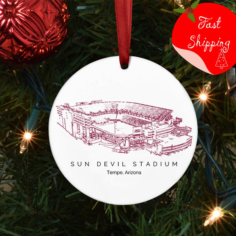 Mountain America Stadium - Arizona State Sun Devils football,College Football Ceramic Christmas Ornament