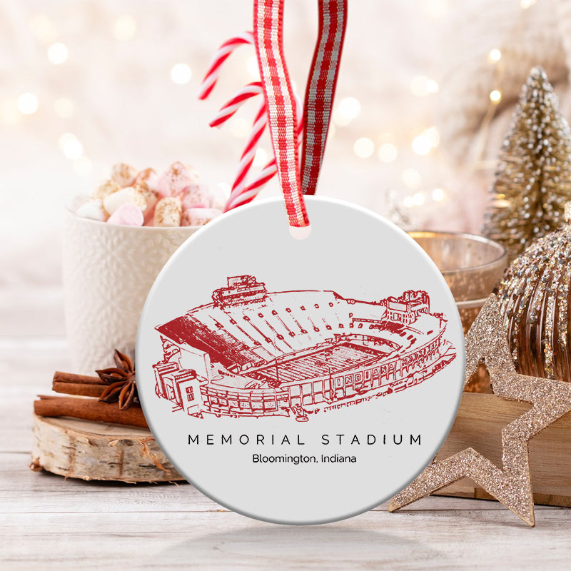 Memorial Stadium (Indiana) - Indiana Hoosiers football,College Football Ceramic Christmas Ornament