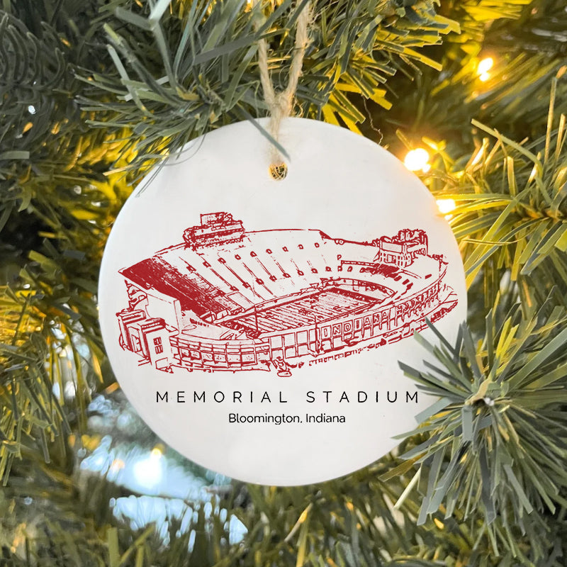 Memorial Stadium (Indiana) - Indiana Hoosiers football,College Football Ceramic Christmas Ornament
