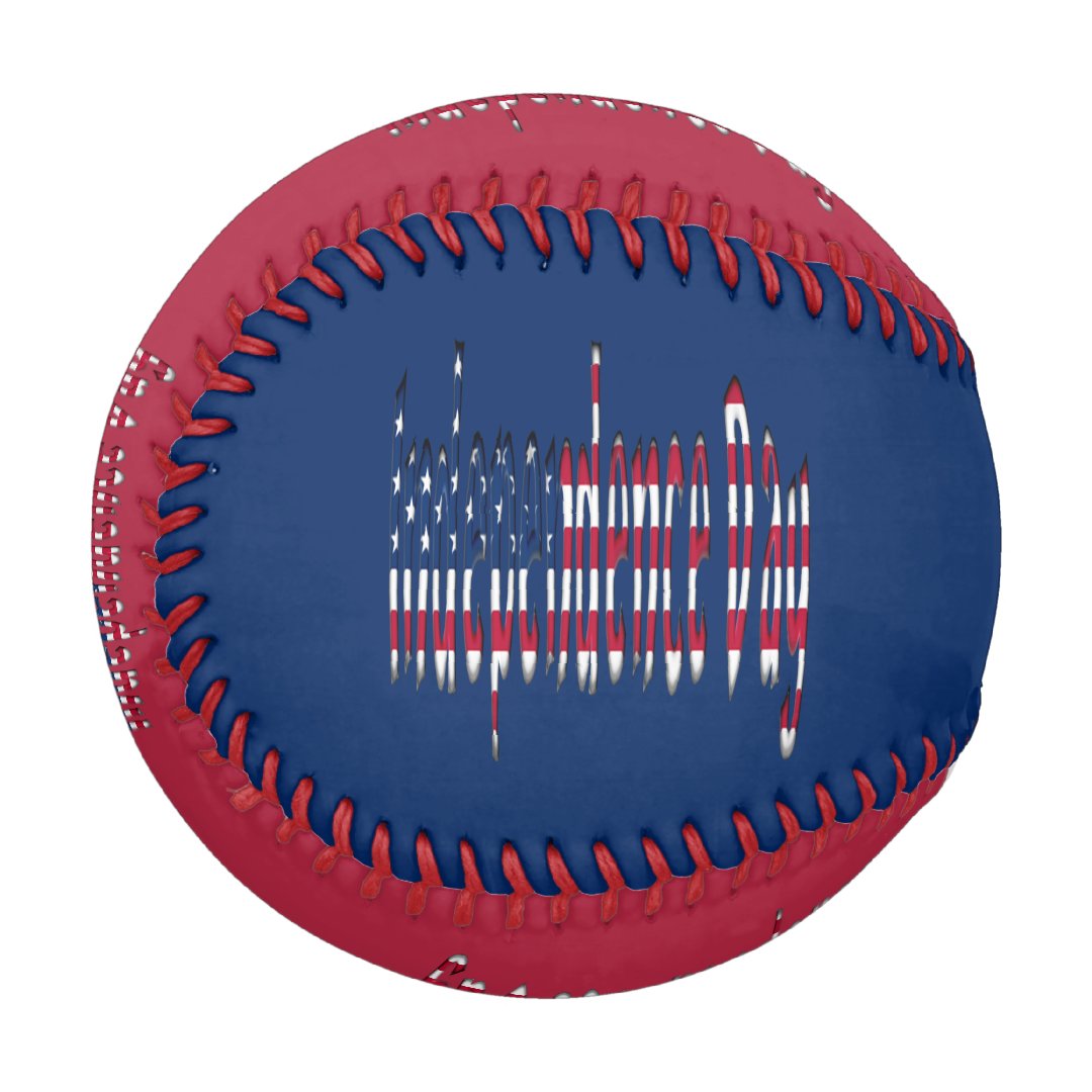 Independence Day Stars and Stripes Typography USA Baseball