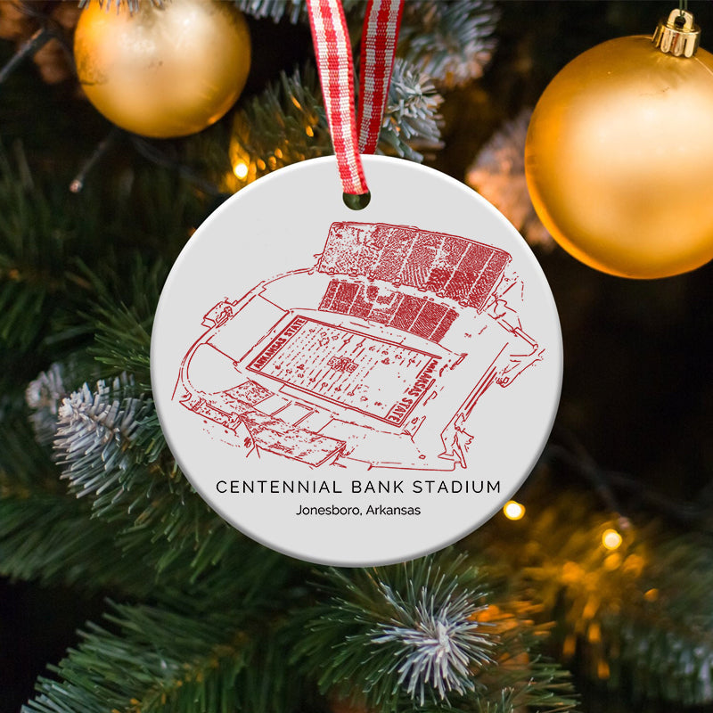 Centennial Bank Stadium - Arkansas State Red Wolves football,College Football Ceramic Christmas Ornament