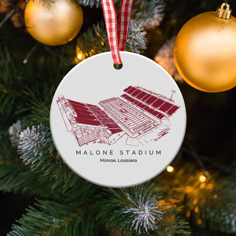 Malone Stadium - Louisiana–Monroe Warhawks football,College Football Ceramic Christmas Ornament