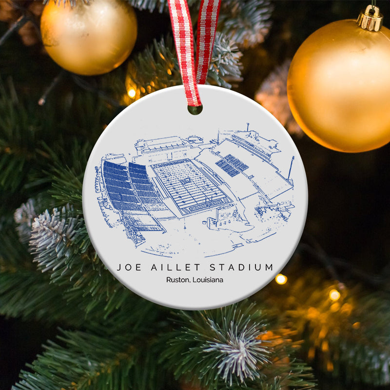Joe Aillet Stadium - Louisiana Tech Bulldogs football,College Football Ceramic Christmas Ornament