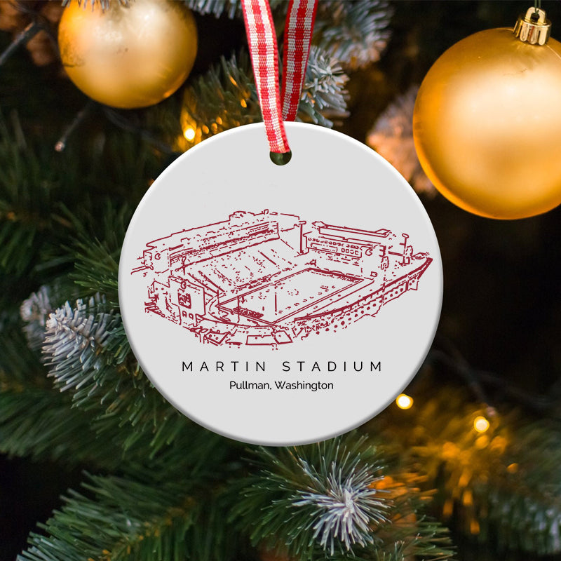 Martin Stadium - Washington State Cougars football,College Football Ceramic Christmas Ornament