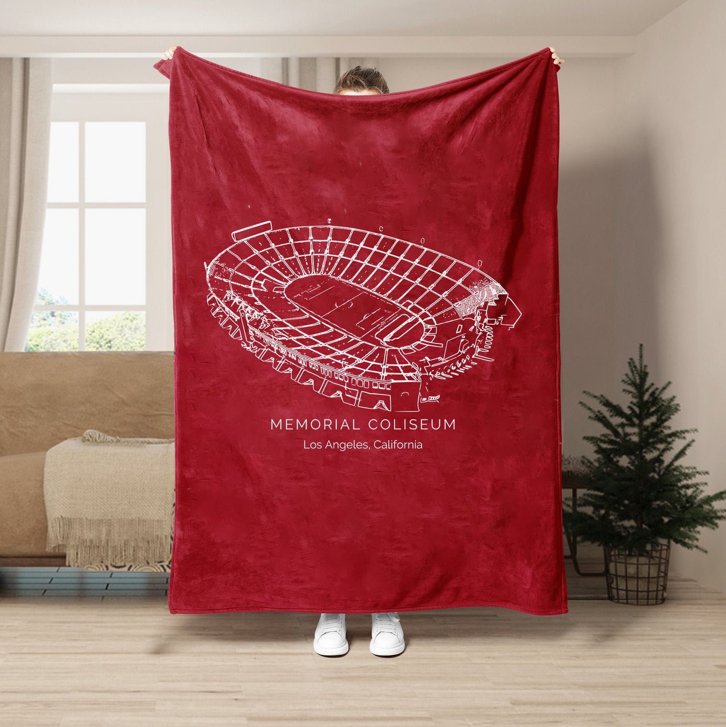 Los Angeles Memorial Coliseum Stadium - USC Trojans football,College Football Blanket