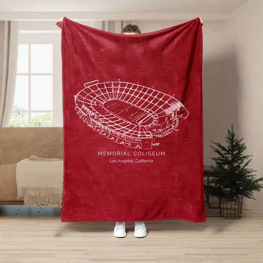 Los Angeles Memorial Coliseum Stadium - USC Trojans football,College Football Blanket