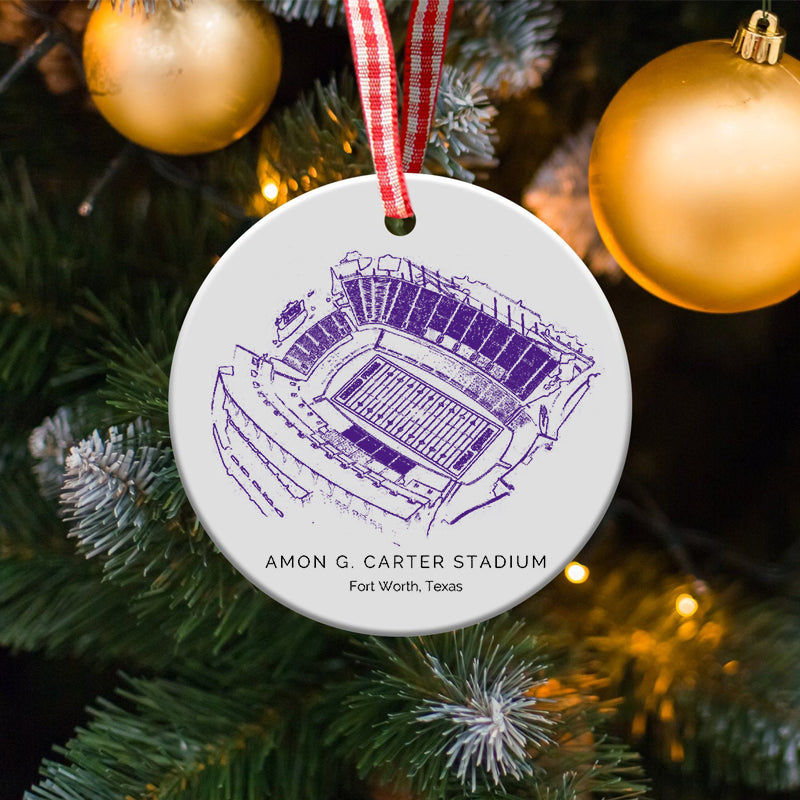 Amon G. Carter Stadium - TCU Horned Frogs football,College Football Ceramic Christmas Ornament