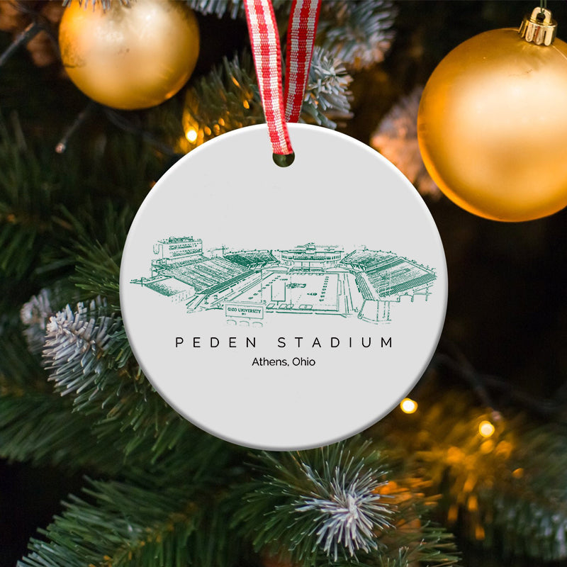 Peden Stadium - Ohio Bobcats football,College Football Ceramic Christmas Ornament