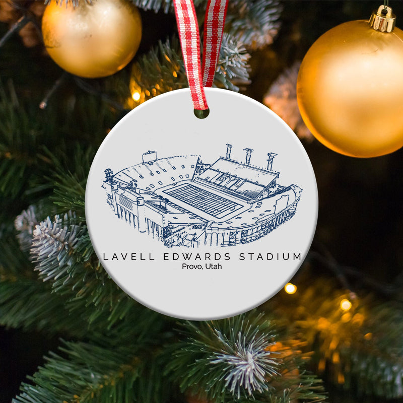 LaVell Edwards Stadium - BYU Cougars football,College Football Ceramic Christmas Ornament