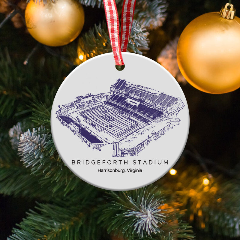 Bridgeforth Stadium - James Madison Dukes football,College Football Ceramic Christmas Ornament