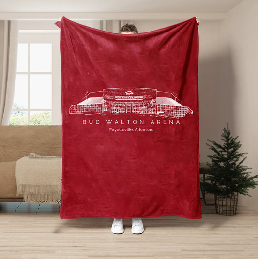 Bud Walton Arena Stadium - Arkansas Razorbacks football,College Football Blanket