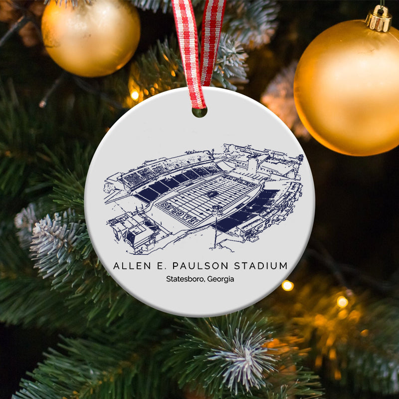 Allen E. Paulson Stadium - Georgia Southern Eagles football,College Football Ceramic Christmas Ornament