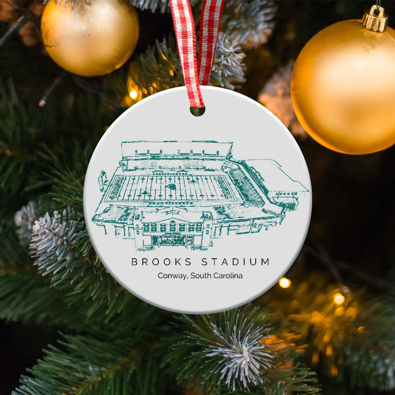 Brooks Stadium - Coastal Carolina Chanticleers football,College Football Ceramic Christmas Ornament