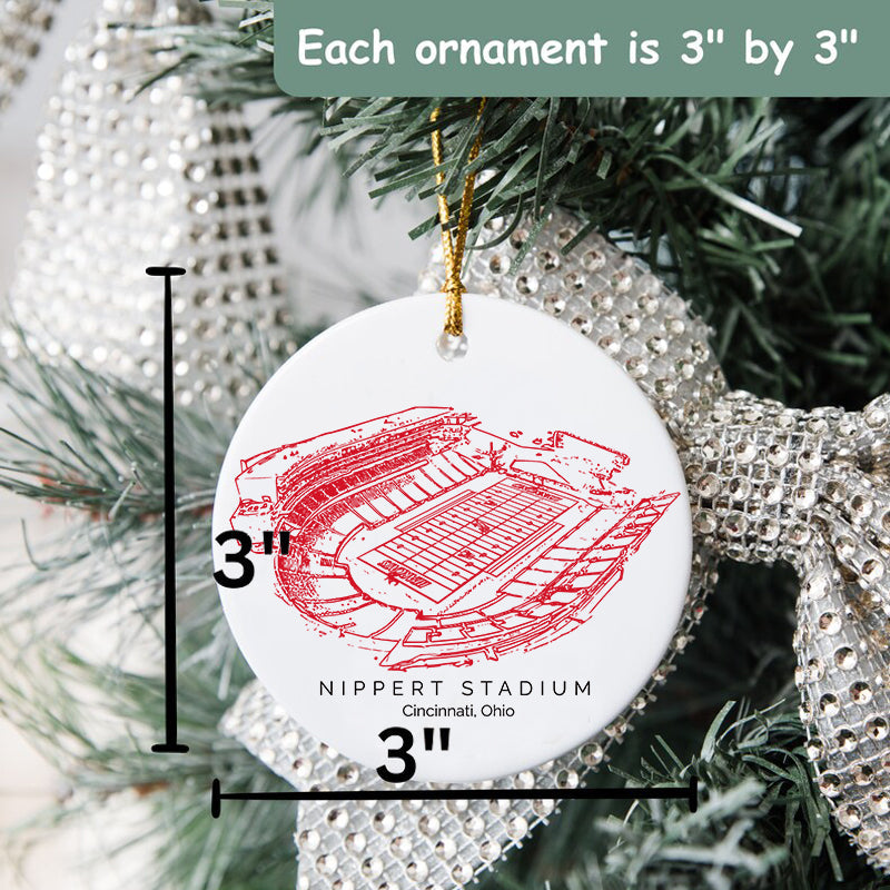 Nippert Stadium - Cincinnati Bearcats football, College Football Ceramic Christmas Ornament