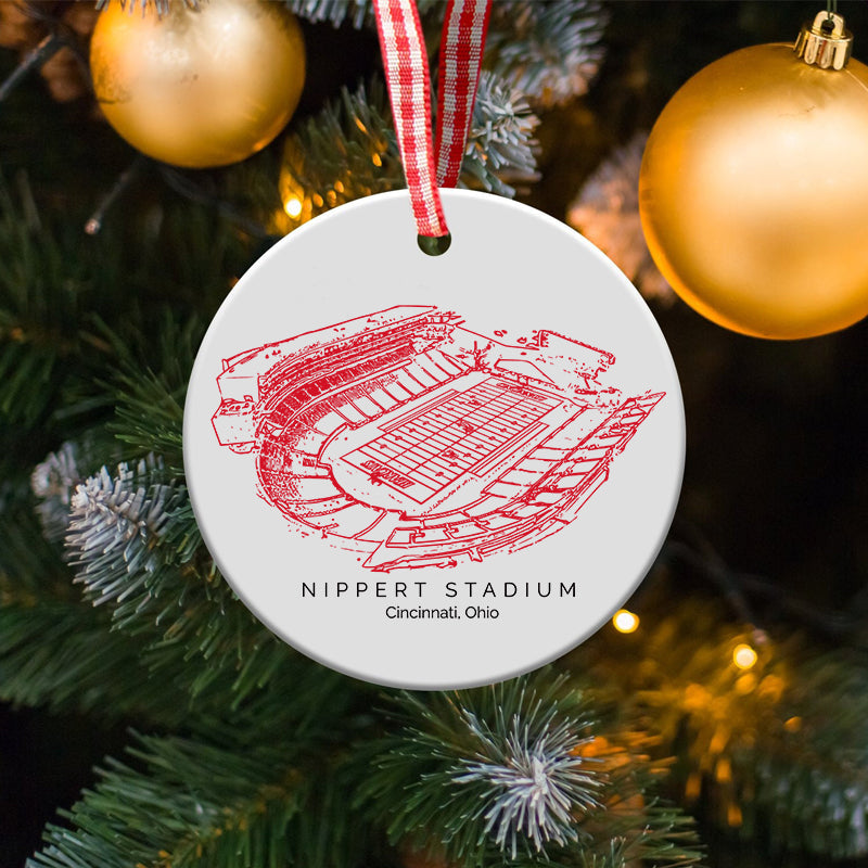 Nippert Stadium - Cincinnati Bearcats football, College Football Ceramic Christmas Ornament