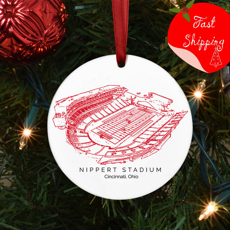 Nippert Stadium - Cincinnati Bearcats football, College Football Ceramic Christmas Ornament