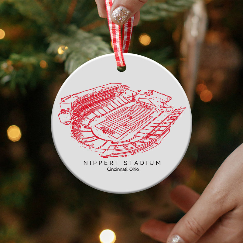 Nippert Stadium - Cincinnati Bearcats football, College Football Ceramic Christmas Ornament