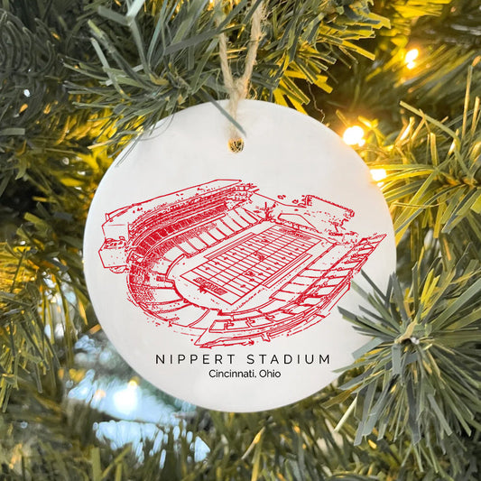 Nippert Stadium - Cincinnati Bearcats football, College Football Ceramic Christmas Ornament