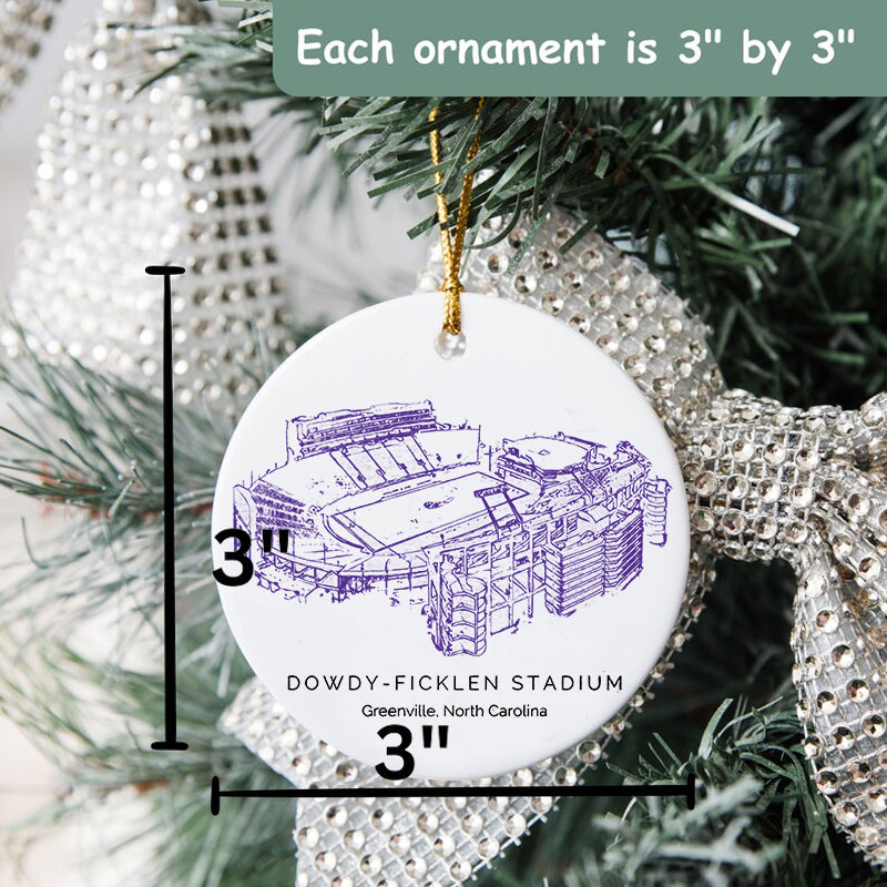 Dowdy–Ficklen Stadium - East Carolina Pirates football, College Football Ceramic Christmas Ornament