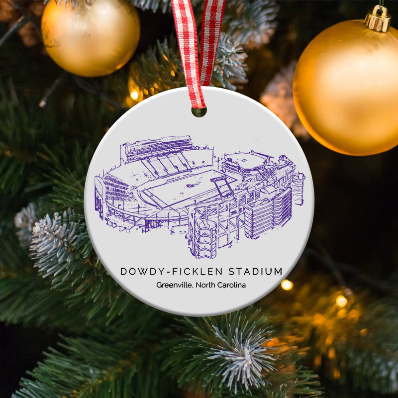Dowdy–Ficklen Stadium - East Carolina Pirates football, College Football Ceramic Christmas Ornament
